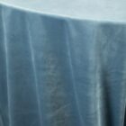 Slate Casablanca velvet linen in rich blue-grey color, showcasing soft texture and elegant draping, ideal for event rentals.