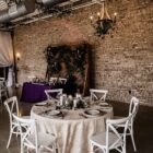 Metallic Crinkle Champagne Nirvana Plum Napkin Emma Charger Marcella Coupe Gold Band Gatsby Opus 4