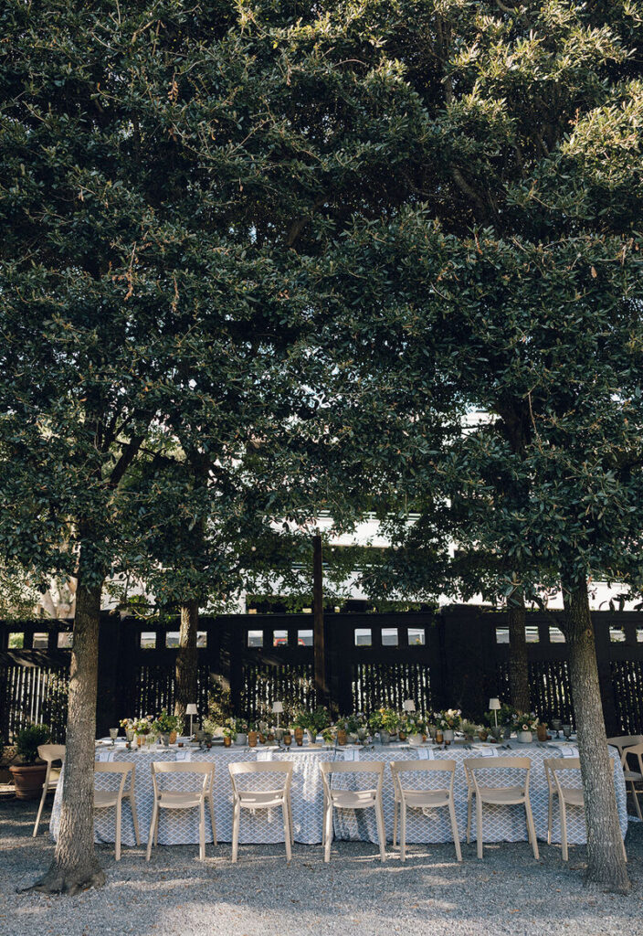 Darcy Gold Linen at head table Details at Gibbes