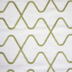 Emerson Olive linen fabric featuring a classic olive color and modern medium-scale wave pattern, ideal for refined event table settings.