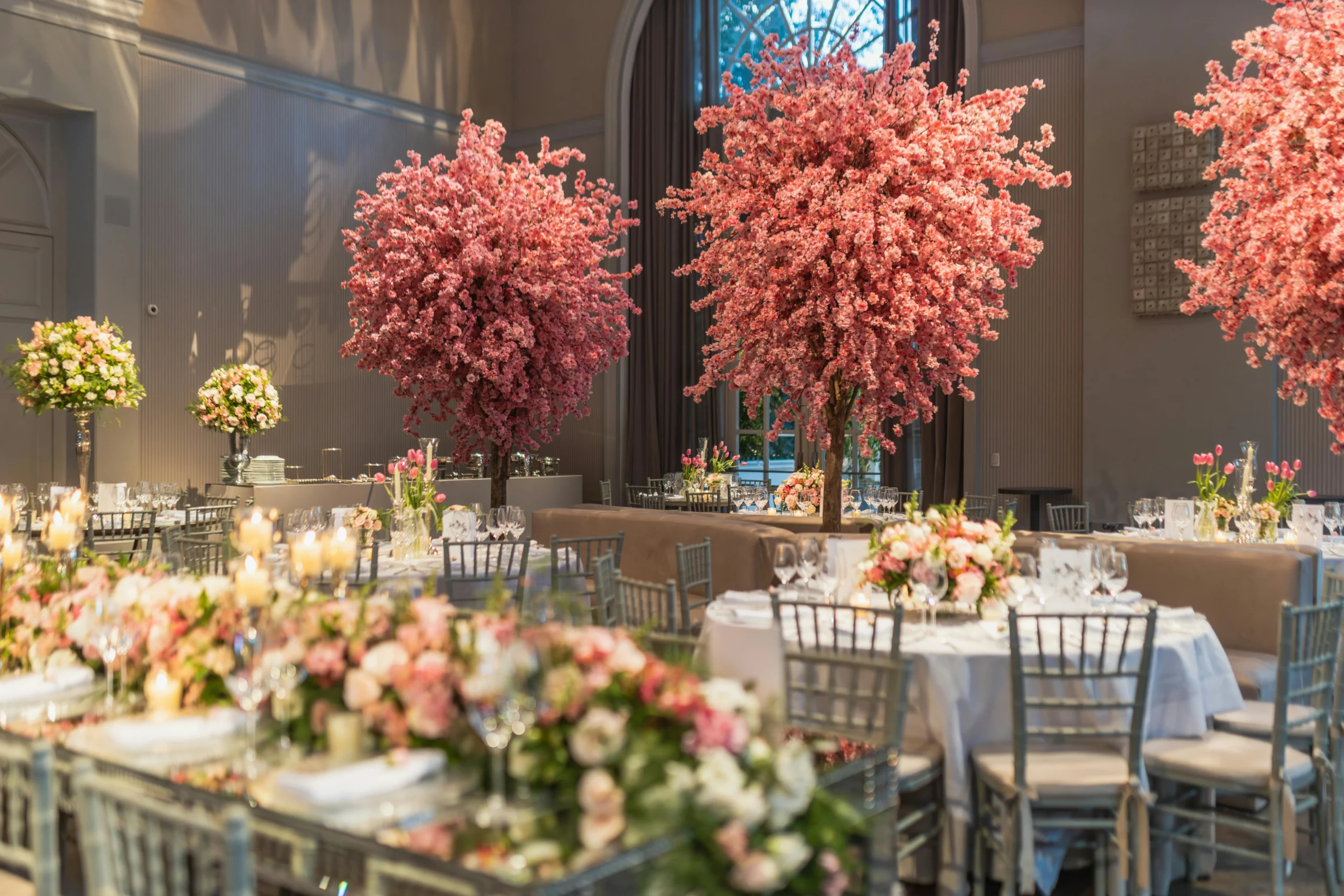 elegant floral event setup 