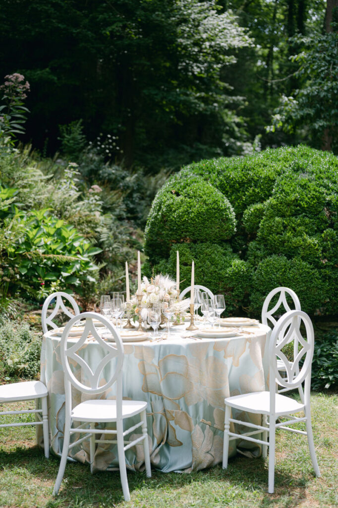 - Curated Linen Collection Elegant table setup with premium linen fabric and coordinated decor