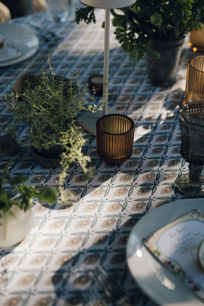 - Curated Linen Collection Close-up of luxury tablecloth fabric with smooth and structured drape