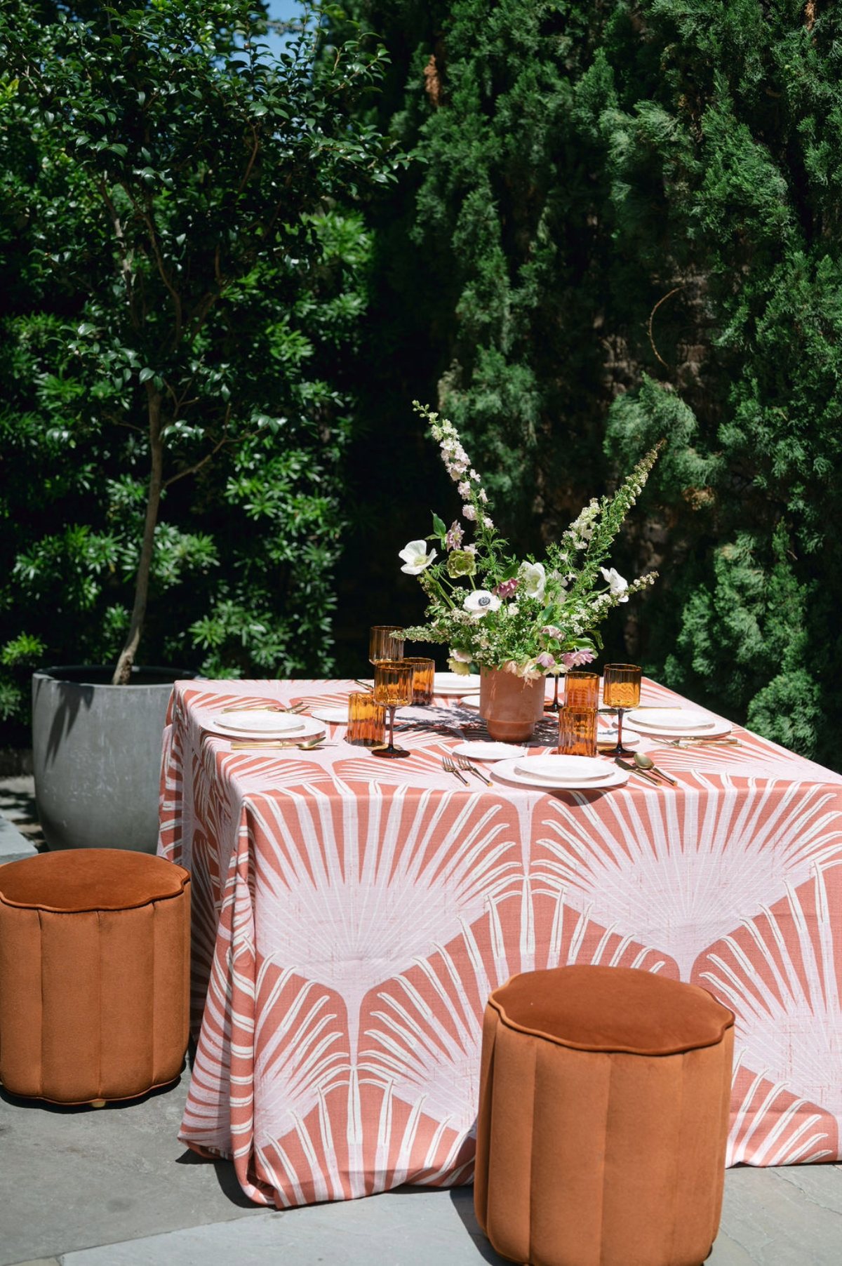 a leafy printed summer linen setup