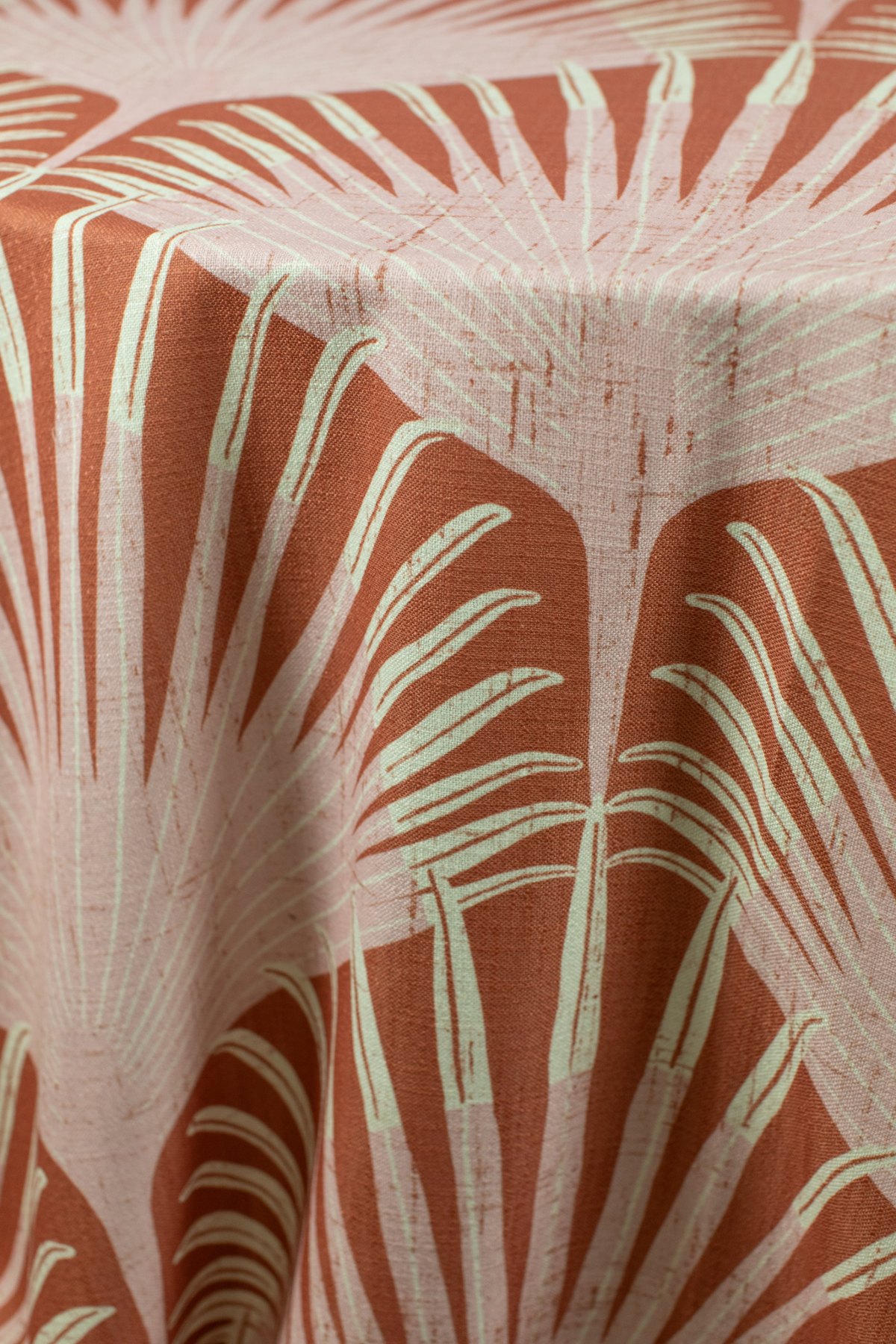 - Curated Linen Collection Palm coral printed linen